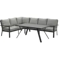 Sedalia Right Hand Corner Lounge Set with Table - Dark Grey