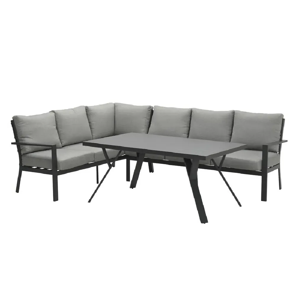 Sedalia Right Hand Corner Lounge Set with Table - Dark Grey