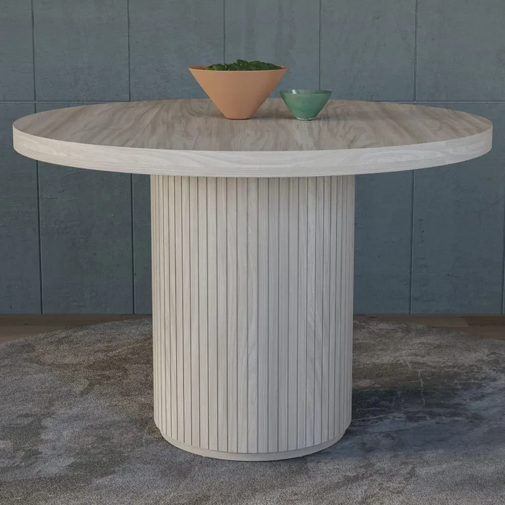 Sedalia Round Dining Table - Whitewash, Wood