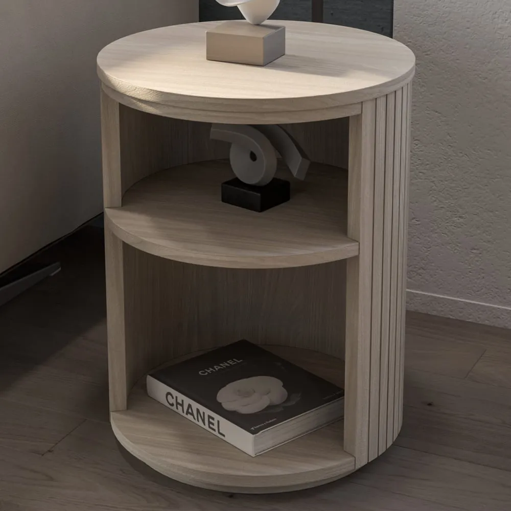 Sedalia Round Side Table - Whitewash, Wood image