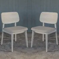 Sedalia Wooden Dining Chairs with Fabric Seat - Whitewash