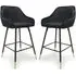 Sedona Bar Stools with Armrests - Black, Velvet