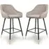Sedona Bar Stools with Armrests - Mink, Velvet