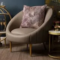 Seginus Upholstered Armchair - Brown, Faux Leather