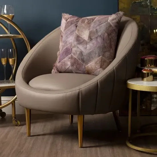 Seginus Upholstered Armchair - Brown, Faux Leather image