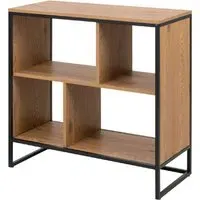 Seguin Bookcase with 4 Shelves - Black, Oak