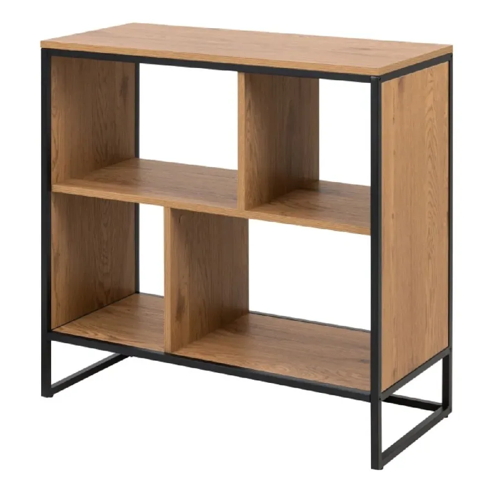 Seguin Bookcase with 4 Shelves - Black, Oak