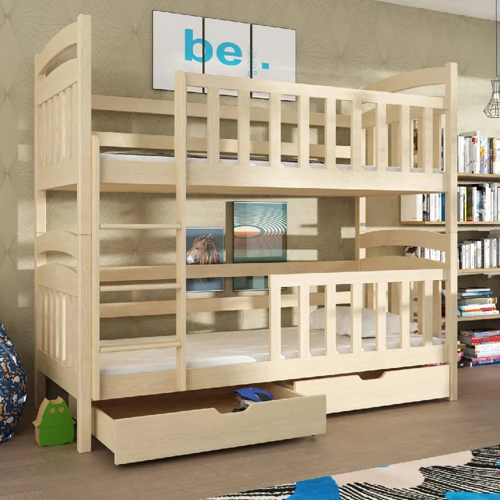 Seguin Bunk Bed with Bonnell Mattress and Storage - Pine product