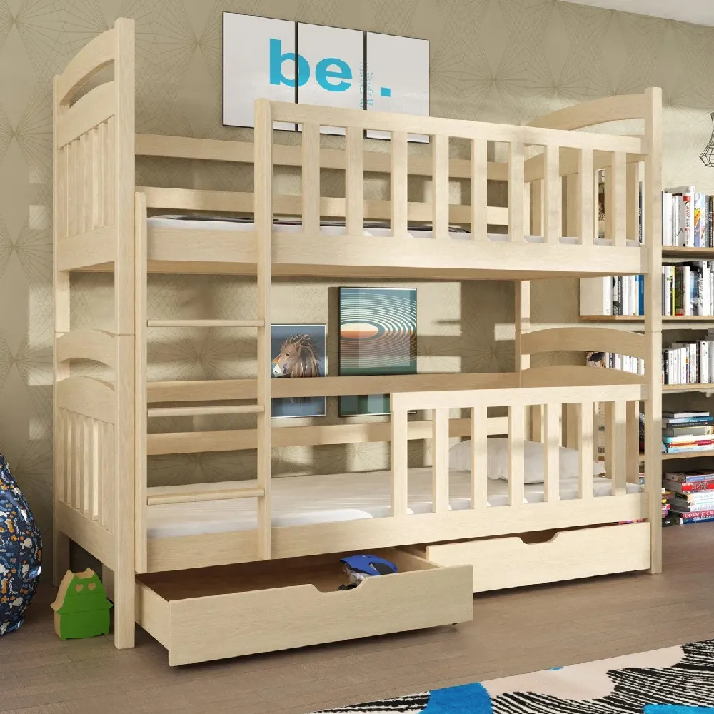 Seguin Bunk Bed with Foam Mattress & Storage - Pine product