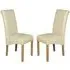 Seguin Dining Chairs with Oak Legs - Cream, Faux Leather