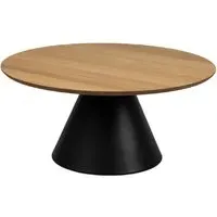 Seguin Large Round Coffee Table - Black, Oak