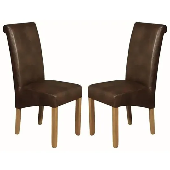 Seguin Pair of Dining Chairs - Tan, Faux Leather product
