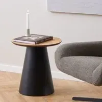 Seguin Round Coffee Table - Oak, Black