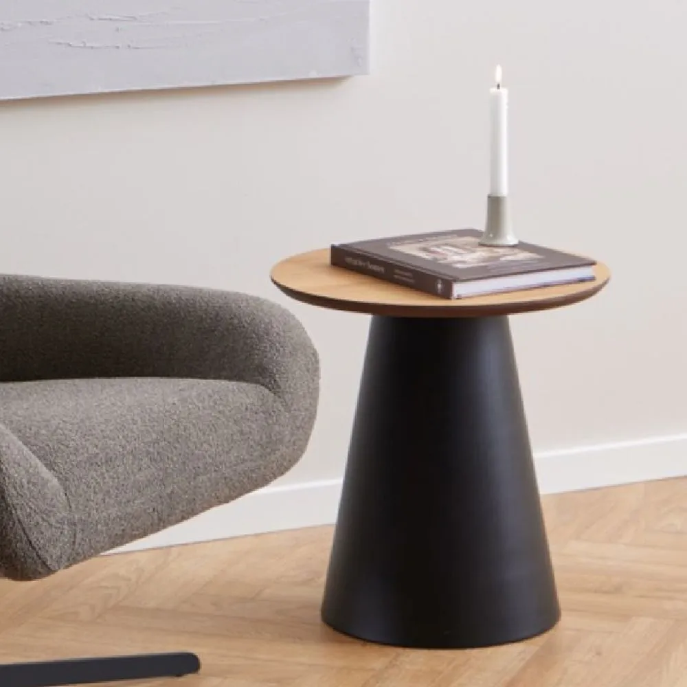 Seguin Round Coffee Table - Oak, Black