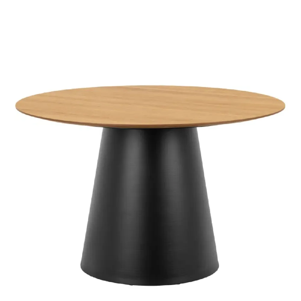 Seguin Round Dining Table - Black, Oak