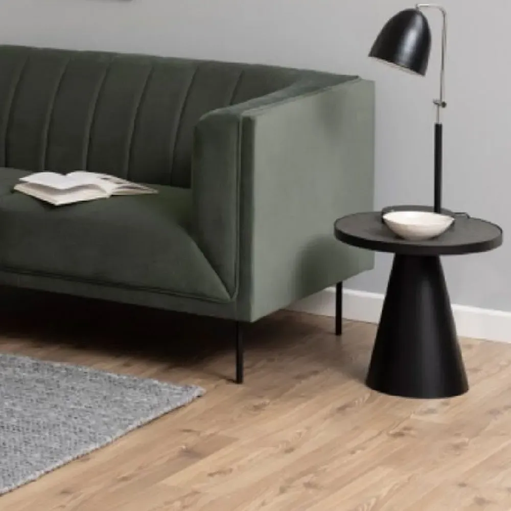 Seguin Small Round Coffee Table - Black, Ceramic image