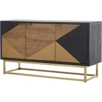 Seguin Storage Cabinet with 3 Doors - Black, Gold