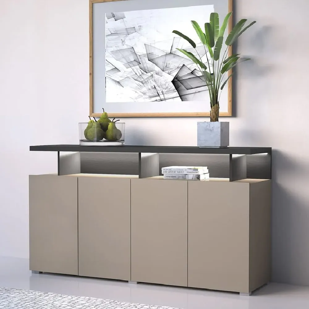 Seguin Storage Cabinet with 4 Doors - Anthracite