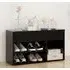 Seim Shoe Storage Bench with 2 Shelves - Black, Engineered Wood
