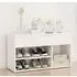 Seim Shoe Storage Bench with 2 Shelves - White, Engineered Wood
