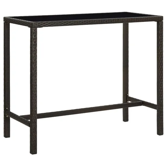 Selah 130cm Bar Table - Brown, Glass