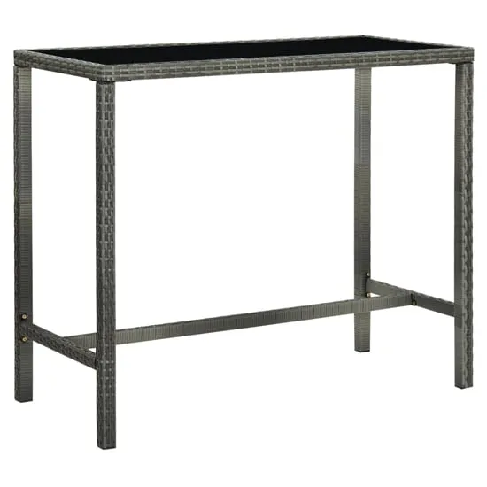 Selah 130cm Bar Table - Grey, Glass