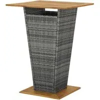 Selah 80cm Bar Table - Grey, Acacia Wood
