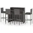 Selah Bar Set with 4 Audriana Chairs - Grey, Poly Rattan