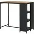 Selah Bar Table with Storage Rack - Black, Acacia Wood