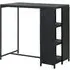 Selah Bar Table with Storage Rack - Black, Poly Rattan