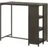 Selah Bar Table with Storage Rack - Brown, Poly Rattan