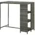 Selah Bar Table with Storage Rack - Grey, Poly Rattan