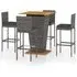 Selah Large Bar Table with 4 Audriana Chairs - Grey, Acacia