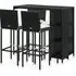 Selah Rattan Bar Table with 4 Audriana Chairs - Black