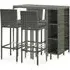Selah Rattan Bar Table with 4 Audriana Chairs - Grey
