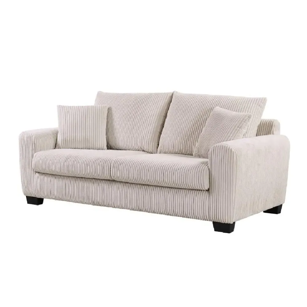 Selden 3-Seater Sofa with Black Legs - Mocha, Fabric