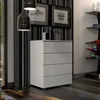 Selene 4 Drawer Chest - White, High Gloss