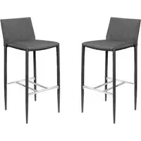 Selina Bar Stool Pair - Black Fabric
