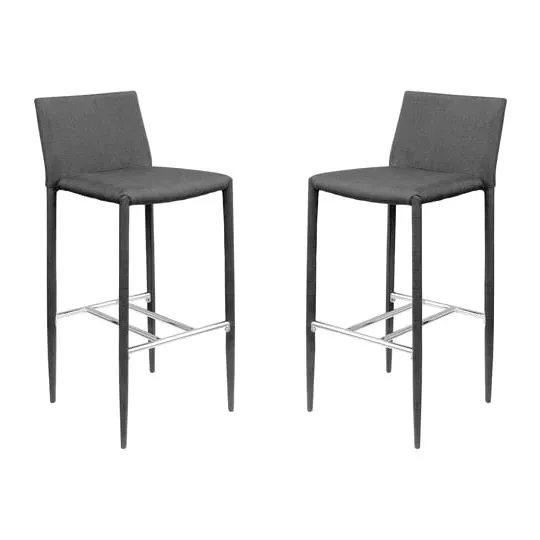 Selina Bar Stool Pair - Black Fabric image