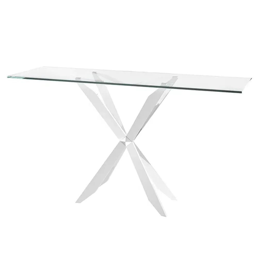 Selina Rectangular Console Table - Clear, Glass