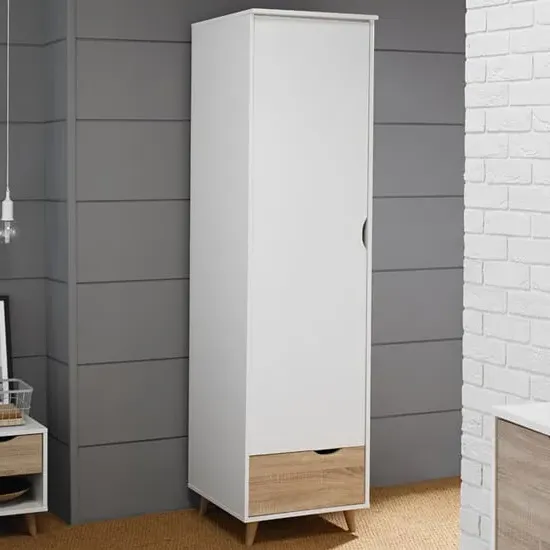 Selkirk 1-Door Wardrobe - White, Oak image
