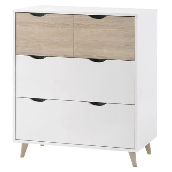 Selkirk 4 Drawer Chest - White, Oak