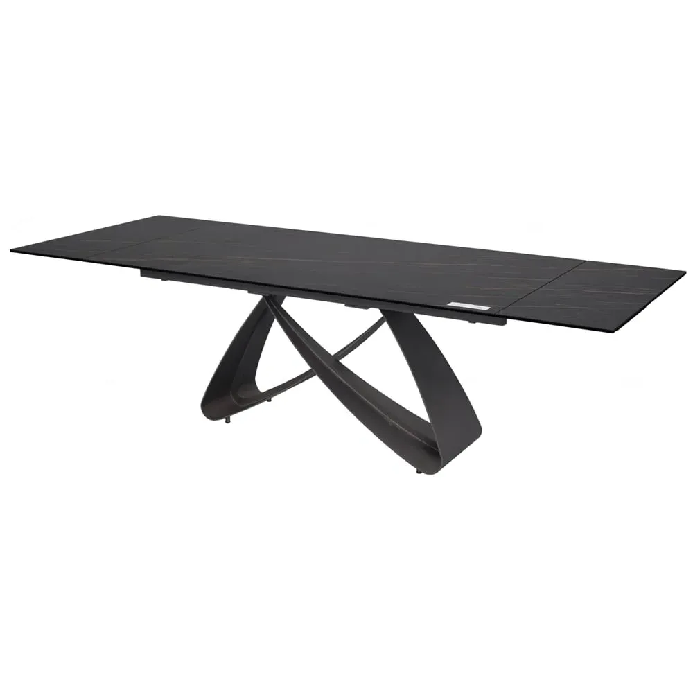 Sellersville Ceramic Marble Extending Dining Table - Black