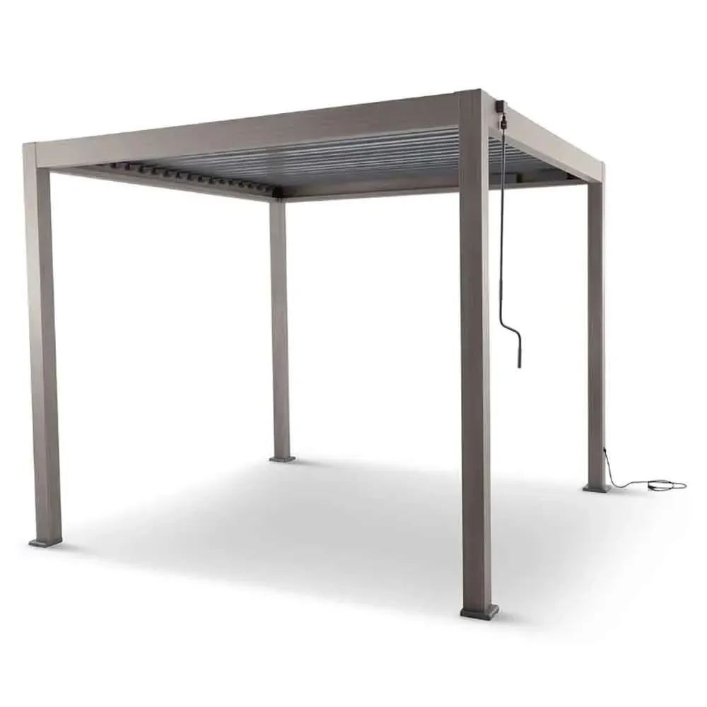Selma 3m x 3m Garden BBQ Gazebo with Light - Birch Effect, Aluminium product