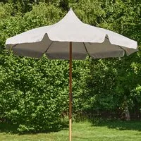 Selma Round Decorative Parasol - Grey, Polyester Fabric alternate view