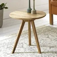 Selma Round Side Table - Oak, Solid Wood