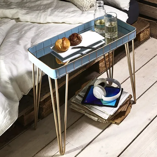 Selma Side Table - Blue, Mirror