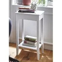 Selma Side Table - White, Solid Wood