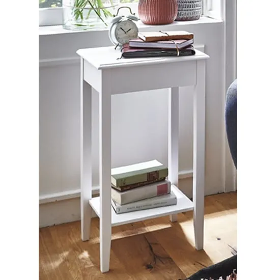 Selma Side Table - White, Solid Wood