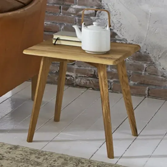 Selma Square Side Table - Oak, Solid Wood